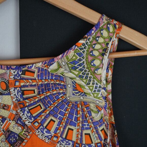 Colorful PIKO 1988 Rayon Women's Tank Top Size S/M Style T2235 Art to Wear - Picture 6 of 14